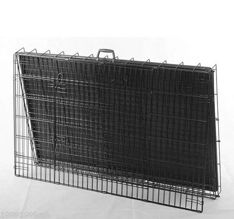 PawHut 36-inch Two Door Folding Metal Dog Crate Cage Kennel with Divider