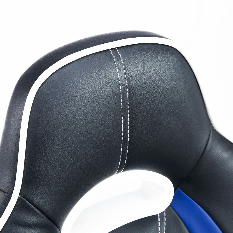 HomCom Executive Swivel Race Office Chair Adjustable Height W/ High Back Blue