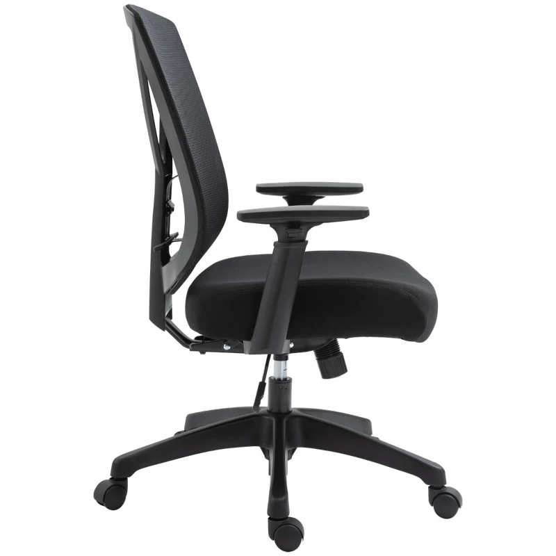 Vinsetto Ergonomic Mesh Office Chair with Lumbar Back Support, Swivel Rocking Computer Chair with Adjustable Height and Armrests for Home Office, Black