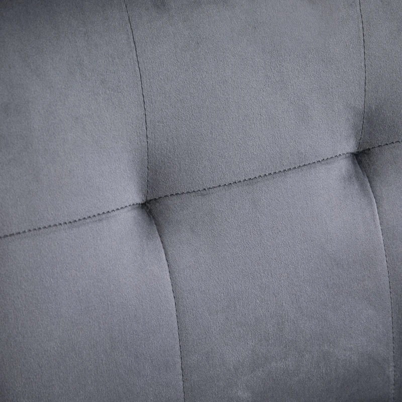 HOMCOM Upholstered Accent Chair Modern Winged Tufted Contemporary Single Sofa Chair with Rubber Wood Legs, Thick Padding Mid-Back, and Wings for Living Room Bedroom, Grey