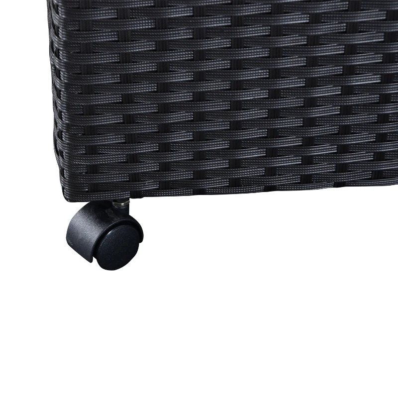 Outsunny Indoor Outdoor Rattan Garden Storage Box Unit Patio Furniture Chest