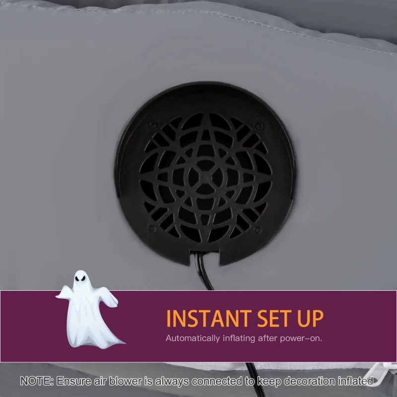 HOMCOM 5.1 ft Inflatable Ghosts with Tombstone, Halloween Outdoor LED Light Yard Display, Waterproof