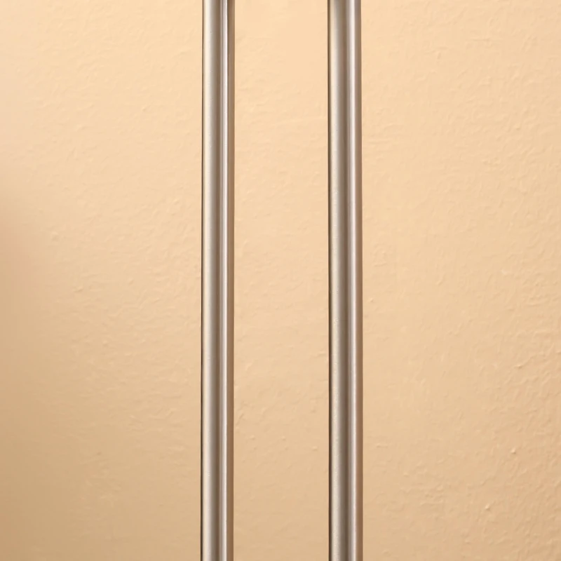 HOMCOM Modern LED 2 Light Floor Lamp, Tall Standing Lamp with Rotatable Ring Light and Height Adjustable Side Light for Living Room or Bedroom, Silver