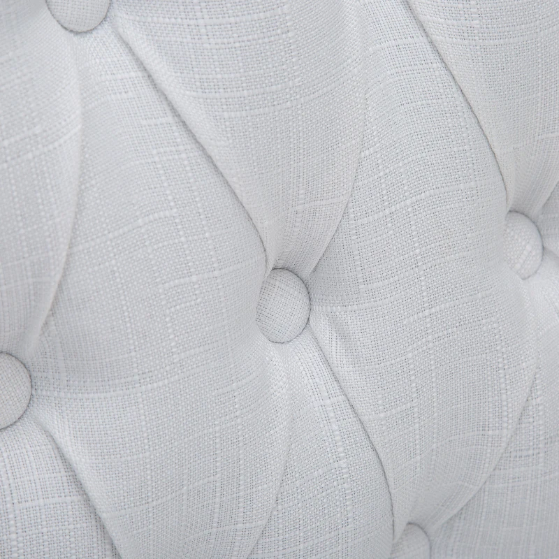 Open Box HomCom 40” Tufted Counter Height Bar Stool Dining Chair Set of 2 - Cream White