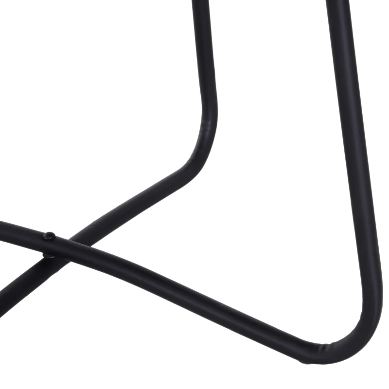 HOMCOM Iron Coffee Table Side Table Round Table Metal Frame Cross Legs Design Black