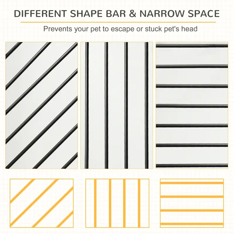 PawHut Furniture Style Dog Crate End Table w/ Cleaning Tray, Steel Dog Cage Kennel for Small Medium Pet Indoor Use Black