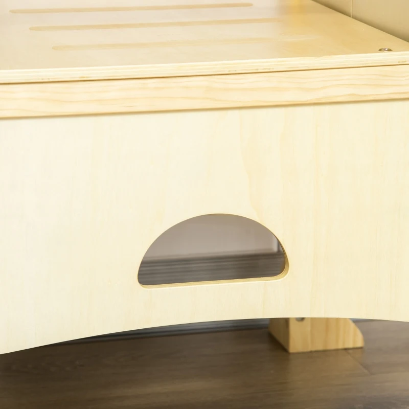 Qaba Kids kitchen step stool Foldable Step Stool with Blackboard & Lockable Handrail