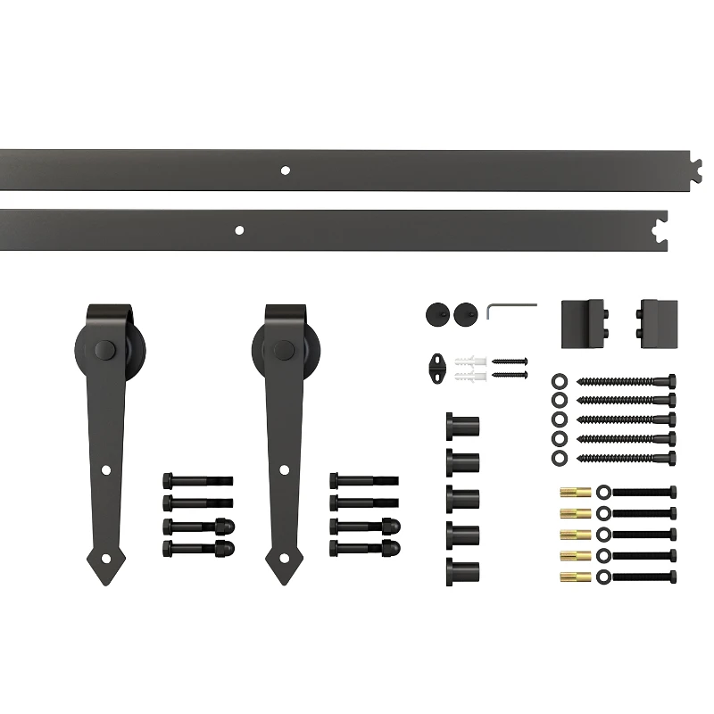 HOMCOM 6.6FT CARBON STEEL Sliding Wood Barn Door Hardware Track Set Door System Arrow Shape