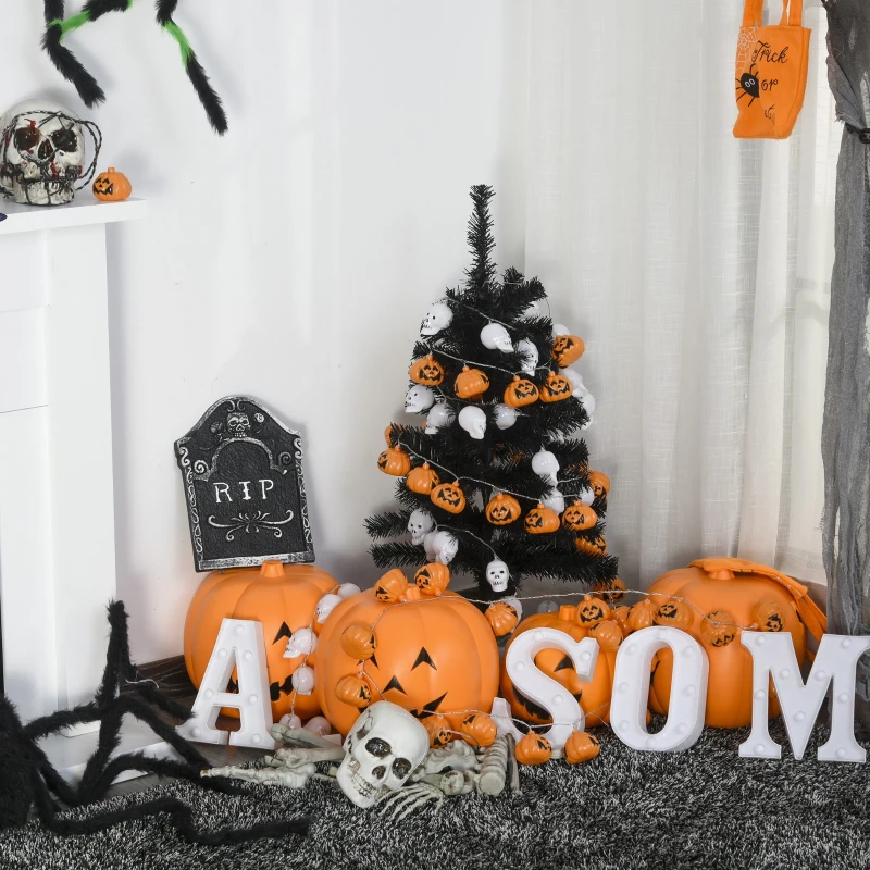 HOMCOM 3ft Artificial Christmas Tree Unlit Douglas Fir with Realistic Branches and 90 Tips, Black Halloween Style Holiday Decoration