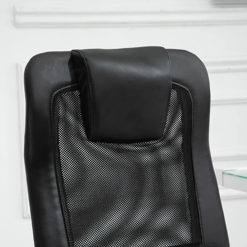 Vinsetto Mesh Office Chair with Rechargeable Electric Vibration Massage Lumbar Rocking, with Pillow, Wheels - Black