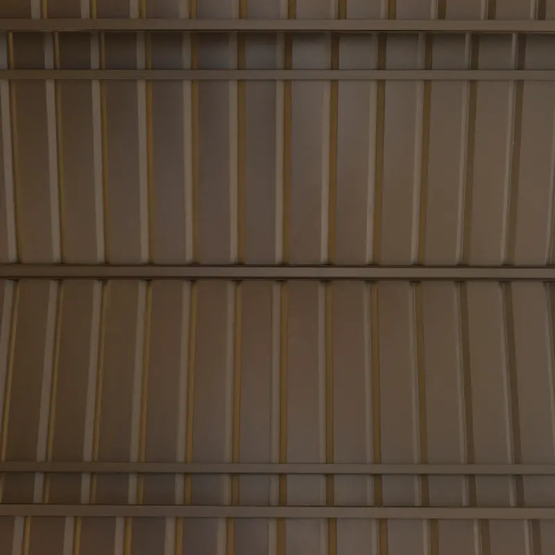 Outsunny 8'x5' BBQ Grill Gazebo with 2 Side Shelves, Outdoor Double Tiered Interlaced Polycarbonate Roof with Steel Frame, Brown