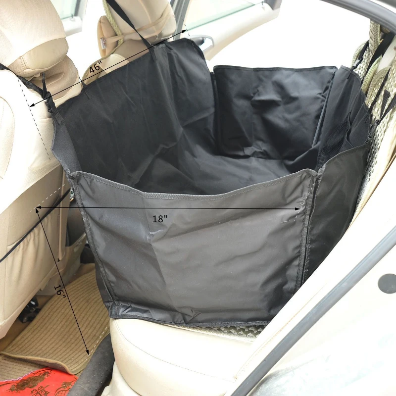 PawHut 46"L Waterproof Pet Car Seat Cover Dog Hammock Mat Puppy Cat Travel Seat Liner Barrier Black