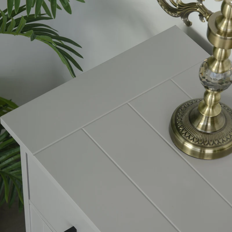 HOMCOM Buffet Storage Cabinet for Kitchen Entryway with 2 Cabinets and 3 Drawers, Adjustable Shelves, Grey