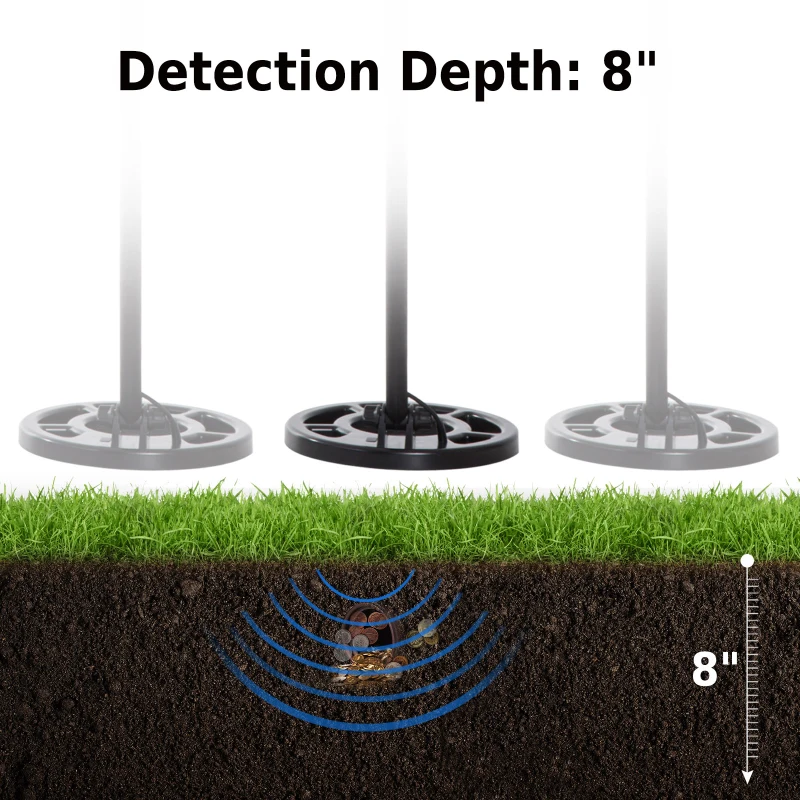 Outsunny Metal Detector w/ Adjustable Sensitivity Gold Search Device