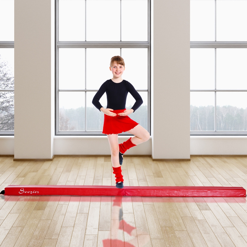 Soozier 8ft Folding Floor Balance Beam Home Gym RedAOSOM.CA