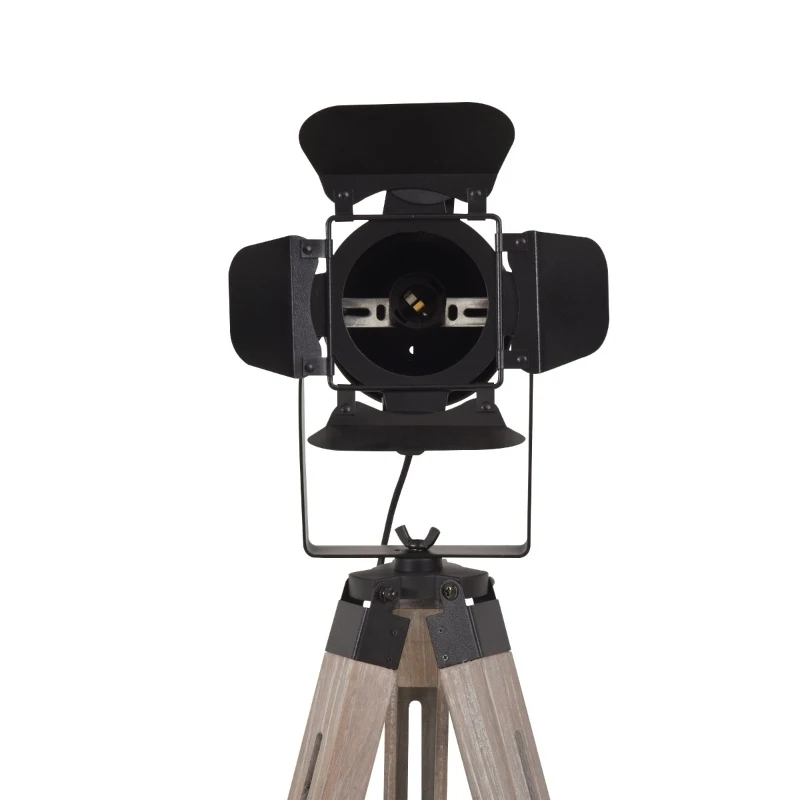 HOMCOM Floor Lamp Height Adjustable Camera Shape Lampshade Black