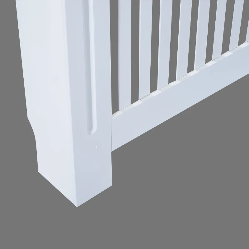 HOMCOM 60" Radiator Cover Painted Slatted MDF Cabinet Lined Grill White