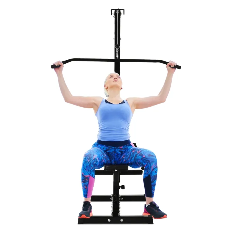 Soozier Power Rack Exercise Pulldown Weight Machine with 5 Adjustable Cable Positions for Strengthening Many Muscle Groups Home Gym, 41" x 47" x 71"