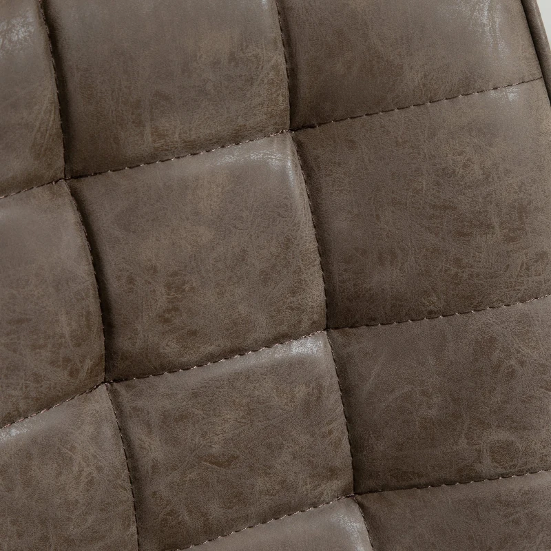 HOMCOM Vintage PU Leather Bar Stool with Stainless Steel Base, Adjustable Counter Height Bar Chair Swivel Barstool with Back, Footrest, Brown