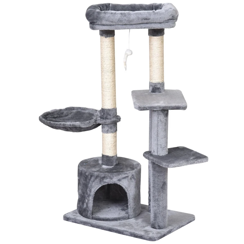 PawHut 43"H Nest Level Cat Tree Scratcher Kitty Condo