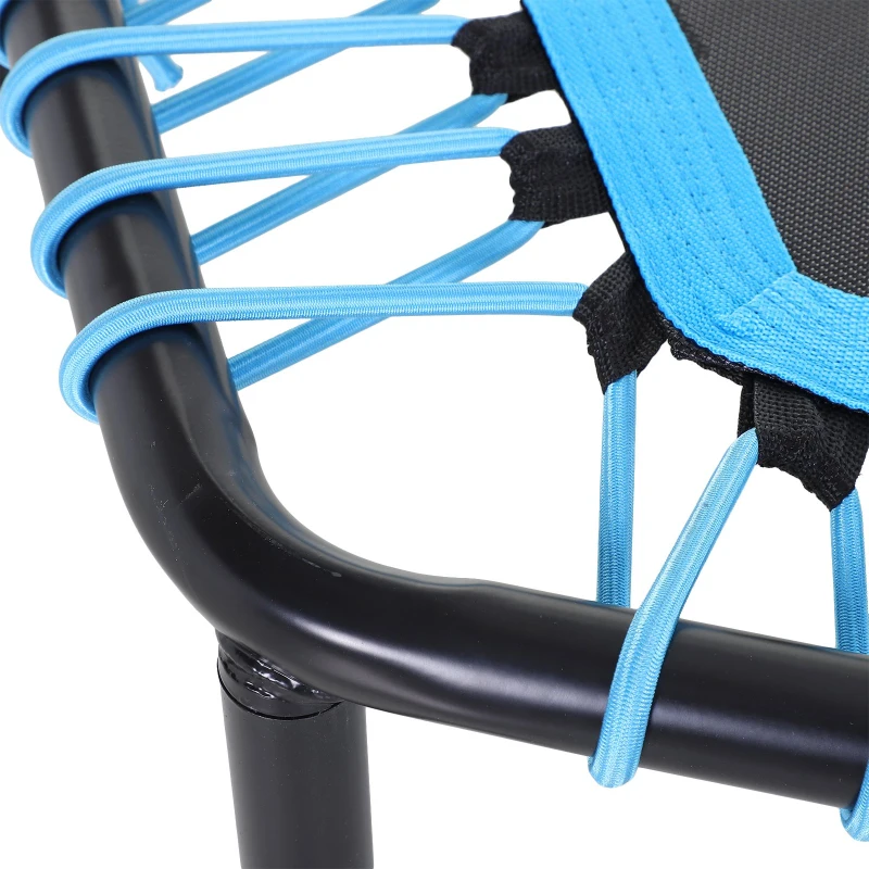 Soozier 4.5ft Exercise Trampoline, Portable & Foldable Fitness Trampoline Rebounder with 3-Level Adjustable T-Bar, Great for Adults Kids Working Out, Blue