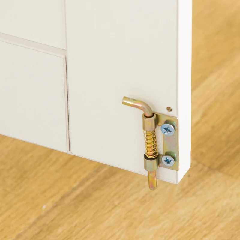 PawHut 29.5" Wooden Dog Cage with Windows, End Table Furniture Style, Modern Pet Kennel with Lockable Doors Elevated Base for Small and Medium-sized Dogs, White