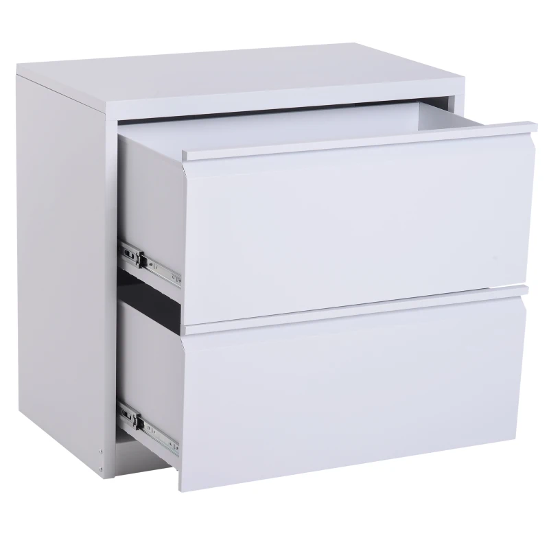 Vinsetto 30" 2 Drawer File Cabinet Cold Rolled Steel Metal Storage Chest Home Office Furniture White
