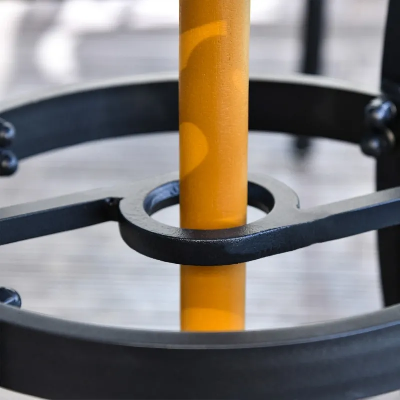 Outsunny Φ34" Outdoor Patio Garden Table with Unique Floral Design, Aluminum Material, & 1.75" Umbrella Hole