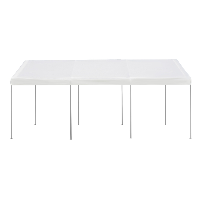 Outsunny 10' x 20' Heavy Duty Outdoor Carport Awning/Canopy with Weather-Fighting Material & Anchor Kit, White