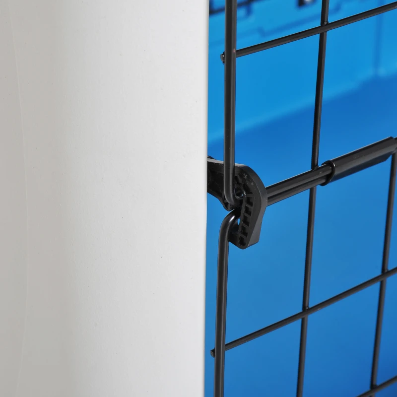 PawHut Foldable Cat Cage Flight Puppy Case Small Animal Travel Carrier Ventilation Hole w/ Top Load Pet Kennel Blue