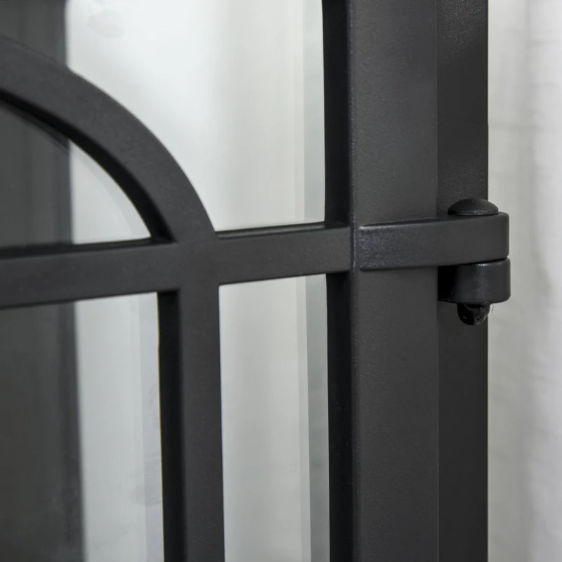 HOMCOM Electric Fireplace Heater, Fireplace Stove with Realistic LED Flames and Logs, Remote Control and Overheating Protection, 1400W, Black