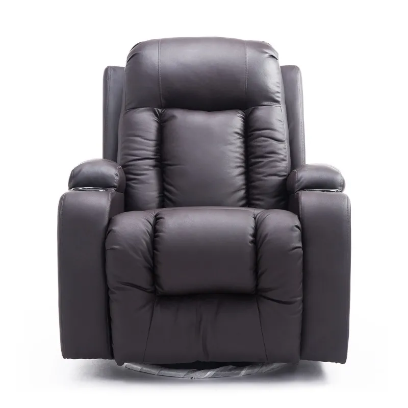 Open Box HOMCOM Luxury Faux Leather Heated Vibrating Massage Recliner Chair with Remote - Dark Brown