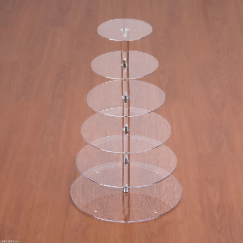 HomCom 6 Tier Cupcake Stand Circle Acrylic Wedding Party Cake Stand Bakeware, Transparent