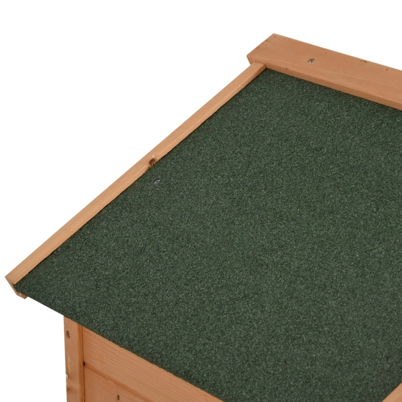 PawHut 53" Wooden Rabbit Hutch Bunny House Poultry Cage With Outdoor Run, Removable Tray, Ramp and Weatherproof Roof