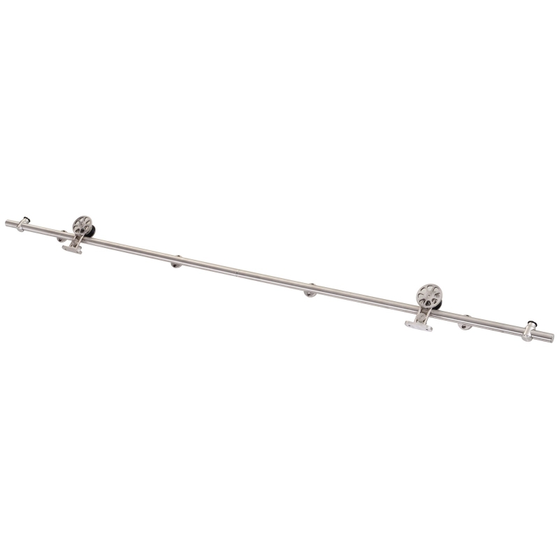 HOMCOM 6.6ft Stainless Steel Sliding Barn Door Hardware Kit Provides Smooth and Quiet Operation, 39" Wide Door