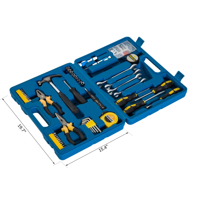 DURHAND 92 Pieces Mechanics Tool Set Home Garage Vehicle Test Repair Maintenance