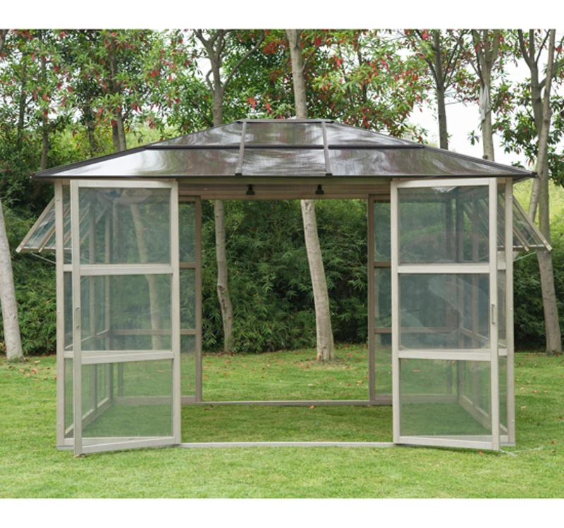 Outsunny Luxury Gazebo With Doors and Windows