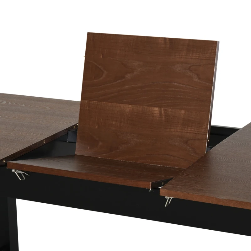 HomCom Expandable Folding Kitchen Dining Table with Elegant Natural Wood Design & Sturdy Construction - Walnut