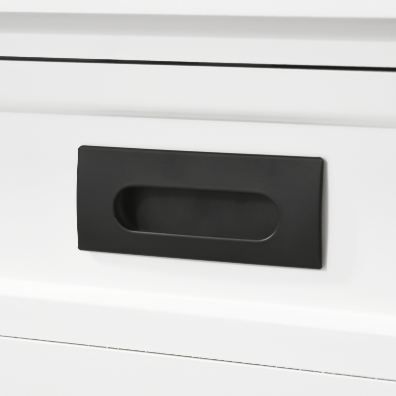 HOMCOM Console Table with 2 Storage Drawers and Open Shelf, Modern Sofa Table for Hallway, Living Room, or Bedroom, White