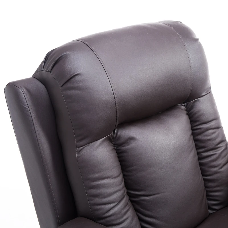 Open Box HOMCOM Luxury Faux Leather Heated Vibrating Massage Recliner Chair with Remote - Dark Brown