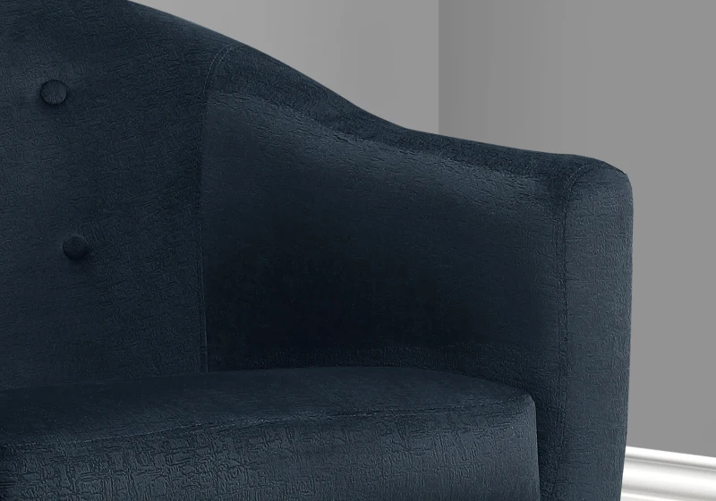 Monarch Tufted Mosaic Velvet Accent Barrel Tub Chair - Dark Blue