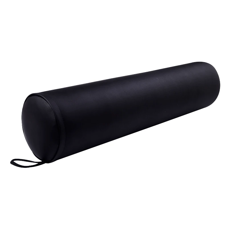 Soozier Bolster Pillow Full Round Spa Massage Bolster Back Pain Relief with Strap Handle Black