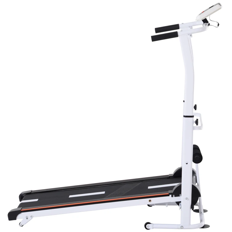 Soozier Manual Walking Treadmill Sit Up Station Incline Cardio Machine Portable Folding