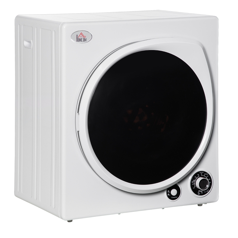 HOMCOM Compact Laundry Dryer, 1350W Portable Clothes Dryer with 5 Drying Modes, White