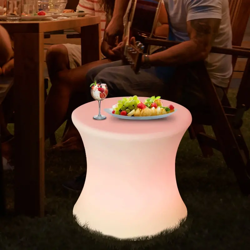 Outsunny 16" Led Stool Chair 16 RGB Color Changing Outdoor LED Light Mood Lamp with Remote Control for Party, Pool Deck, Indoor Room