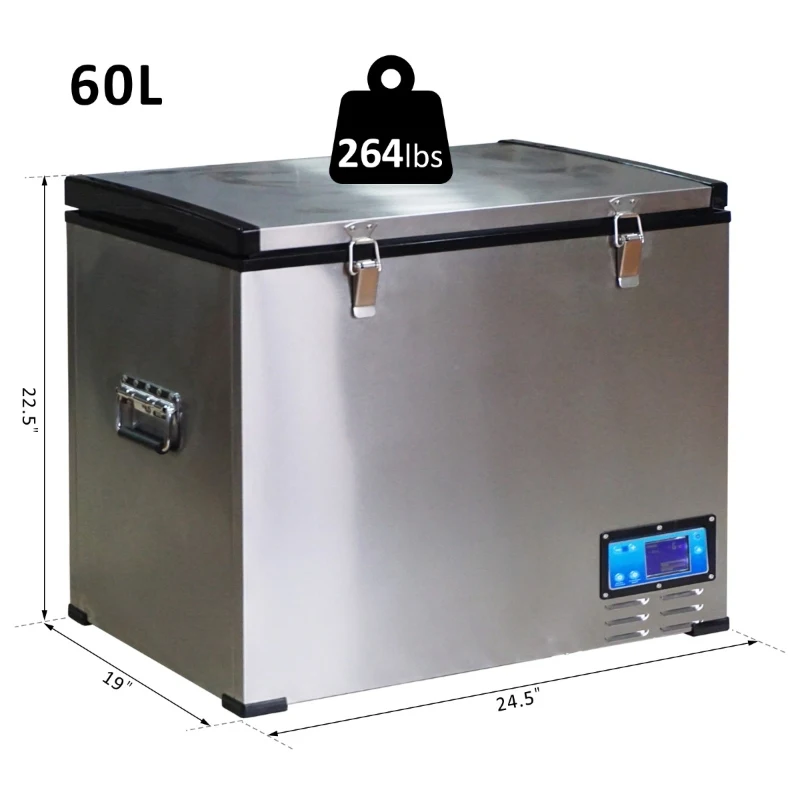HOMCOM 12V Portable Car Freezer Refrigerator Mini Fridge Cooler - 60 Liter