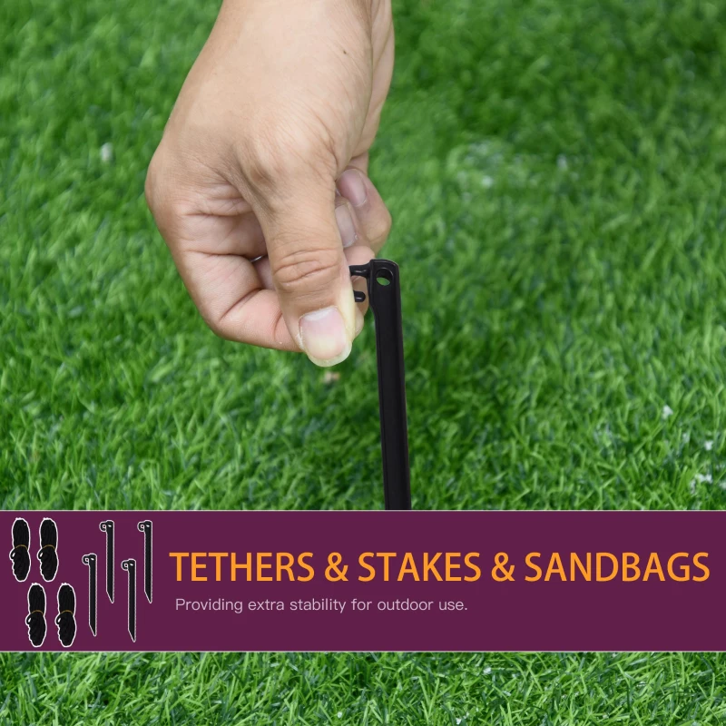 HOMCOM 5.1 ft Inflatable Ghosts with Tombstone, Halloween Outdoor LED Light Yard Display, Waterproof