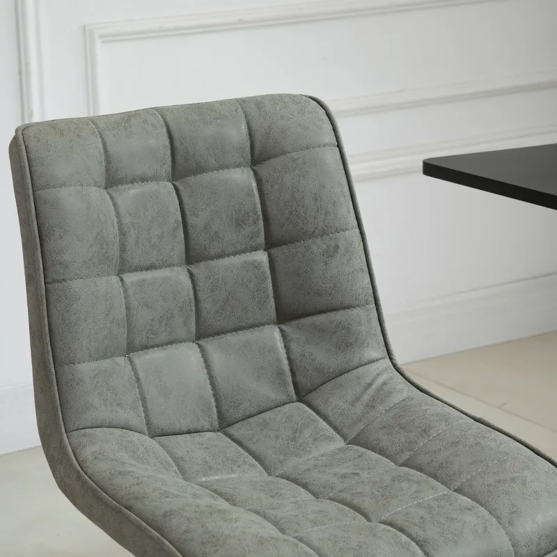 HOMCOM Vintage PU Leather Bar Stool with Stainless Steel Base, Adjustable Counter Height Bar Chair Swivel Barstool with Back, Footrest, Grey