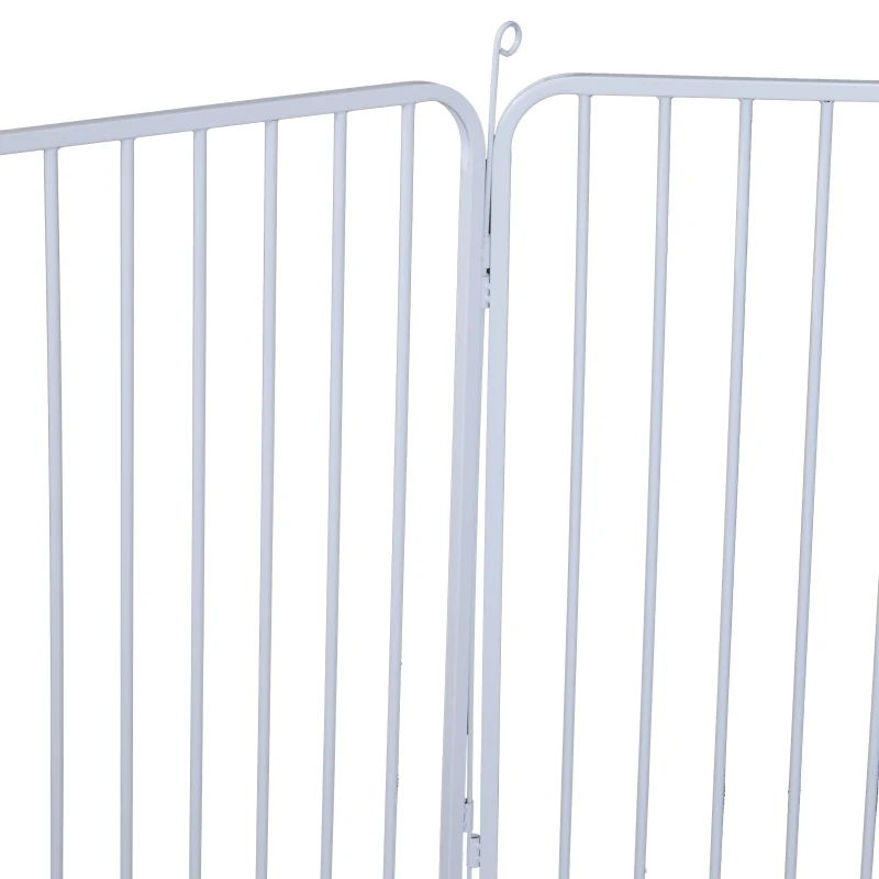 PawHut Heavy Duty Foldable Pet Playpen Portable Pet Product w/ Door Metal White