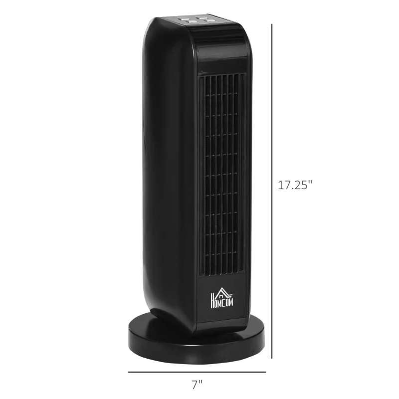 HOMCOM 1500W Ceramic Space Heater, 2-In-1 Oscillating Portable Heater with Three Heating Modes(High, Low, Fan), Timer, Remote Control, for Indoor Use, Black